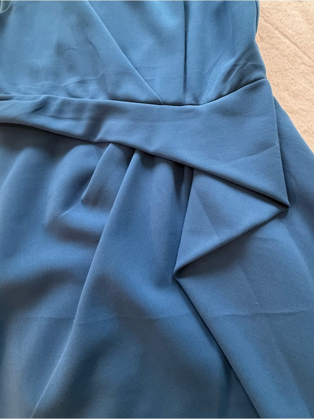 Halston Heritage modern, elegant Sapphire Blue Draped Sheath Dress Size 12 - Picture 5 of 12